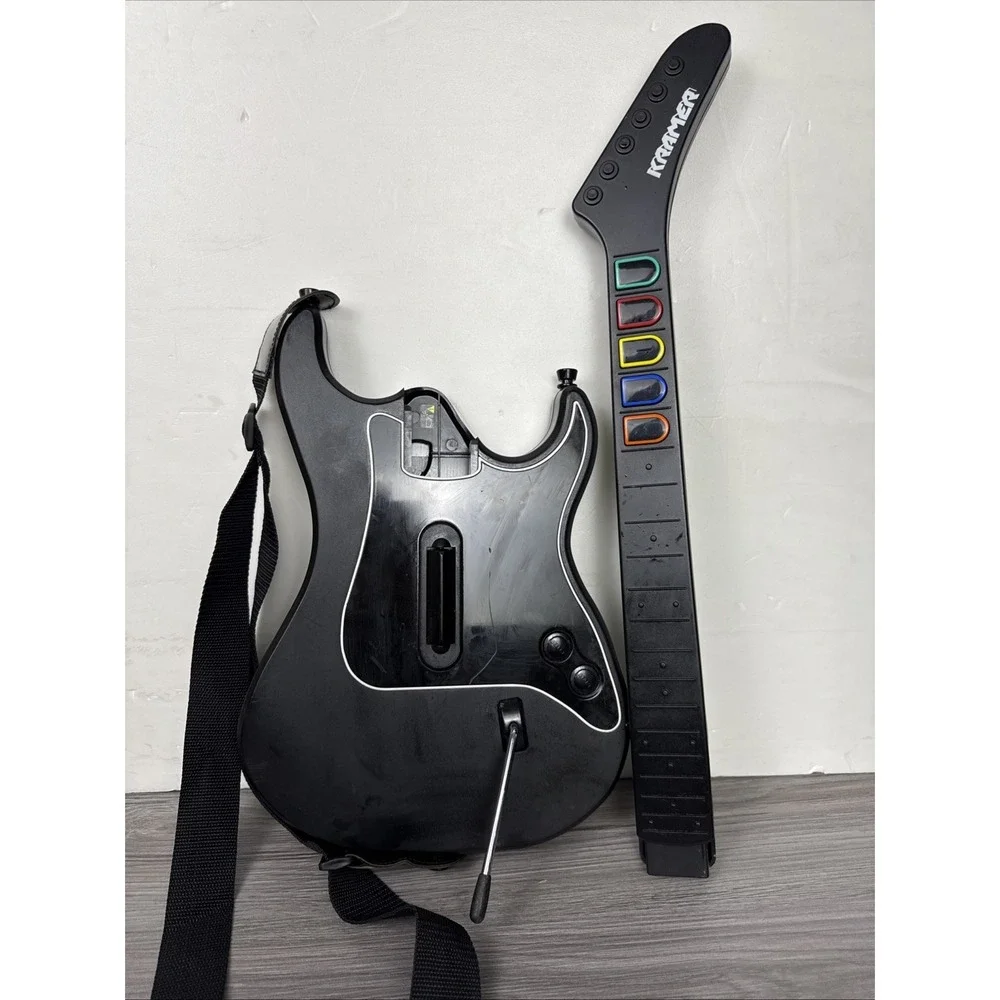 Guitar Hero Kramer Striker Wireless Controller PS2  Red Octane No Dongle W Strap